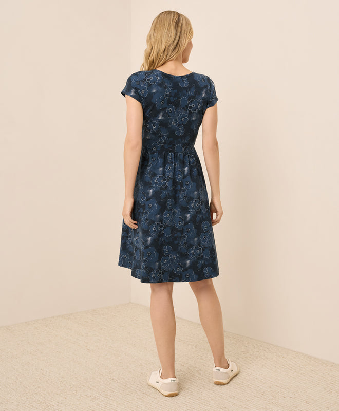 p a c t® Women's Organic Fit & Flare Crossover Dress